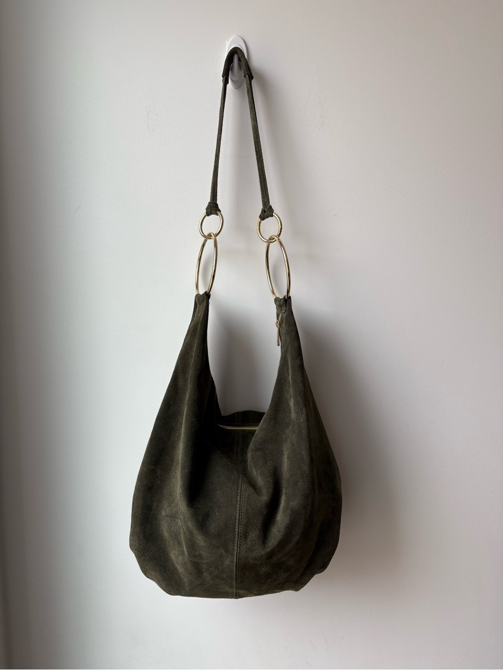 Marlon Emerald Suede Shoulder/ Crossbody Bag - Picture 3 of 10